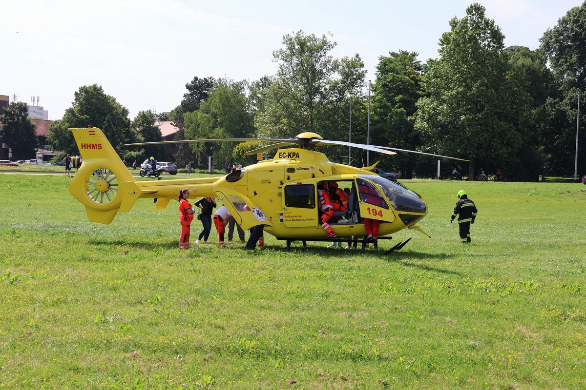 Helikopterska hitna služba, prvi put prijevoz pacijenta iz čakovca u Zagreb helikopterom, Foto: Međimurska županija