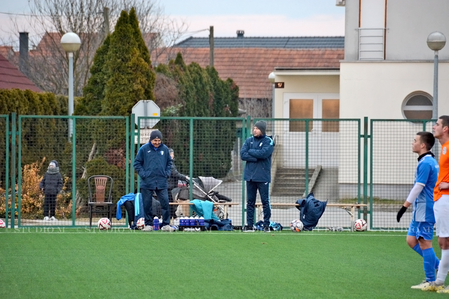 NK Mladost Komet - NK Podravina Ludbreg, prijateljska utakmica, pripreme, veljača 2025, Park mladosti, teren s umjetnom travom, nogomet | Foto: Željka Švenda / Studio M